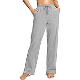 SANTINY 31"/33"/35" Women's Tall Cotton Sweatspants Yoga Lounge Casual Pants Open Bottom Sweat Pants for Women with Pockets