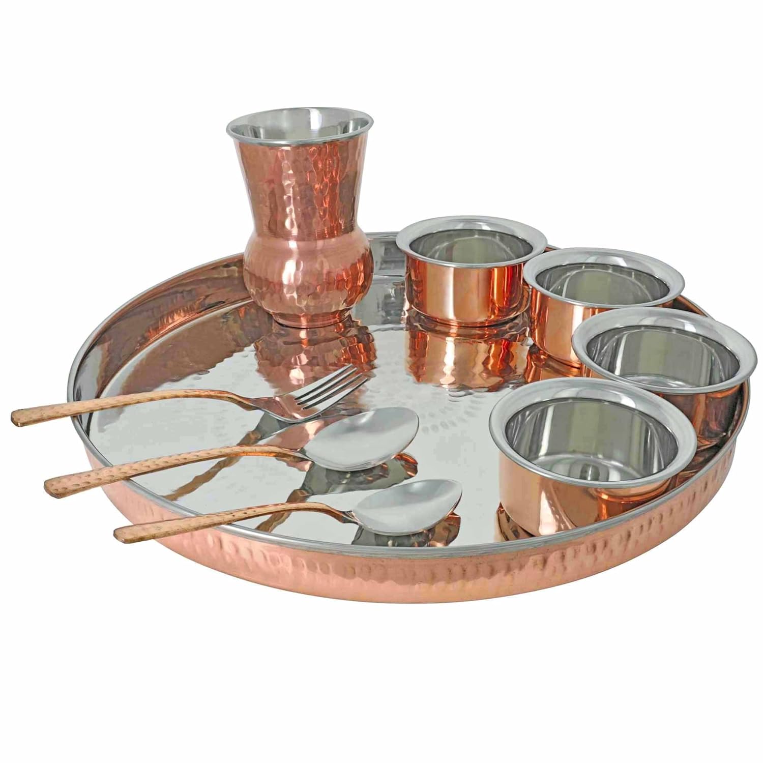 Buy Copper Dinner Set Traditional Thali for Indian Cuisine Online at