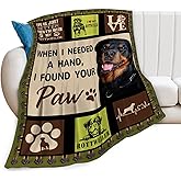 Rottweiler Blanket Rottweiler Gifts Throw Blanket Super Soft Flannel Fluffy Plush Cozy Fuzzy Fleece Stuff Animals Blanket Decor for Dog Lover Woman Girl Kids Adults Man for Bed Sofa Couch 40"X50"