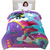 Franco Kids Bedding Super Soft Reversible Comforter, Twin/Full, Trolls World Tour