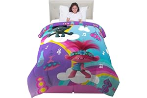 Franco Kids Bedding Super Soft Reversible Comforter, Twin/Full, Trolls World Tour