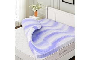 BedsPick 3 Inch Memory Foam Mattress Topper Twin XL, Gel Infused Swirl Soft Foam, College Dorm Extra Long XL Mattress Toppers Single Bed Toppers