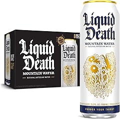 Liquid Death, Still Mountain Water, 8-Pack (King Size 19.2oz Cans), Real Mountain Source, Natural Minerals & Electrolytes