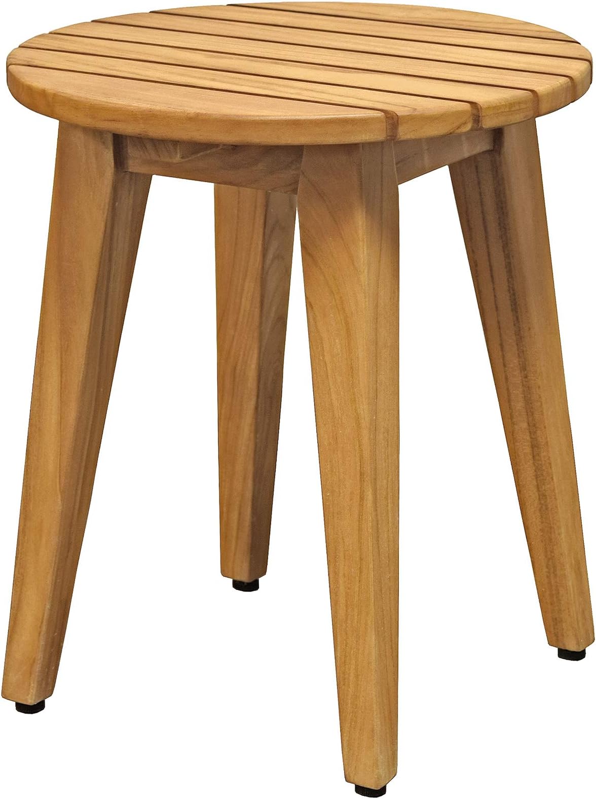 Asta Solid Teak Indoor Outdoor Round Shower/Bath/Spa Stool, Side Table, Fully Assembled, TB-119