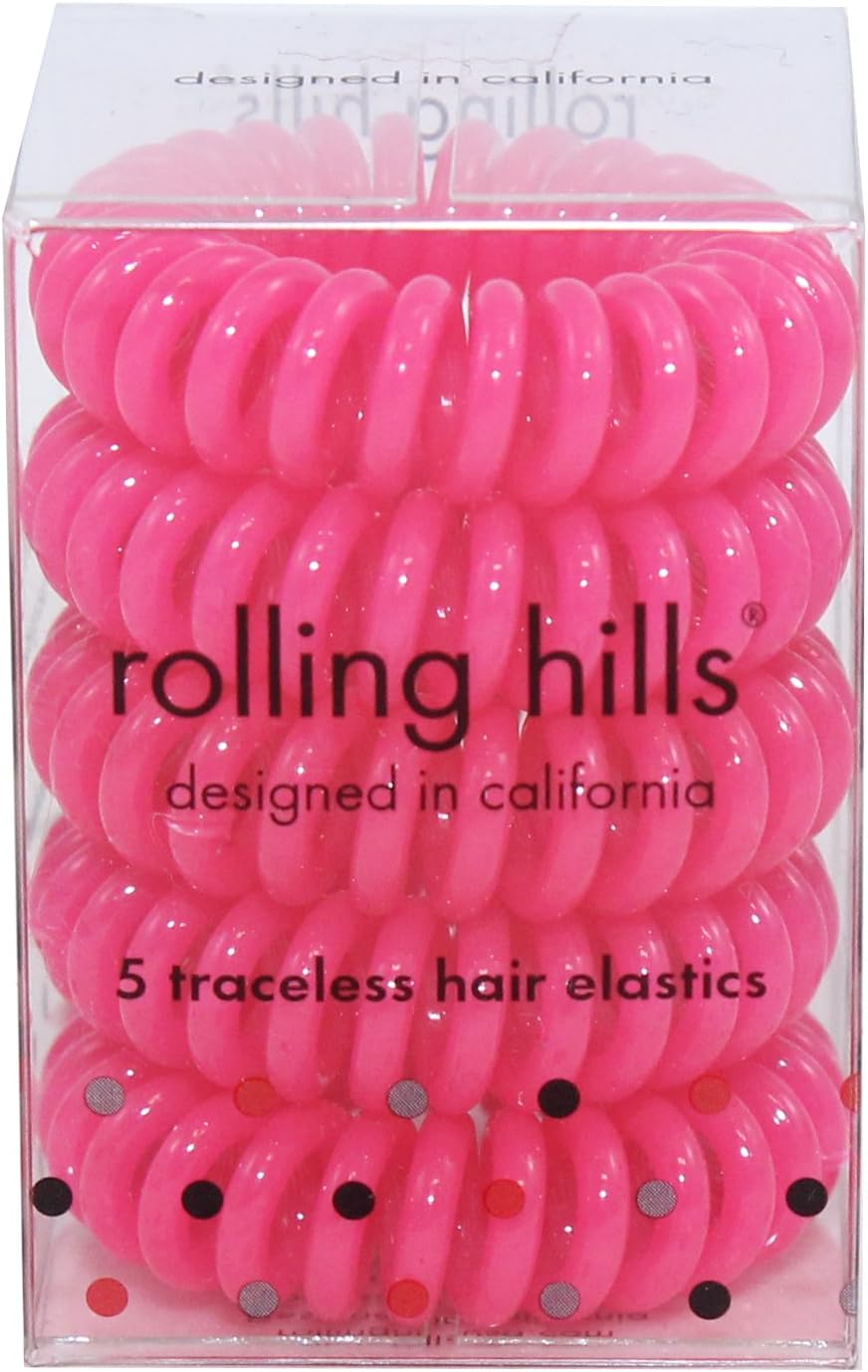 Rolling Hills 5 traceless hair elastics rose red