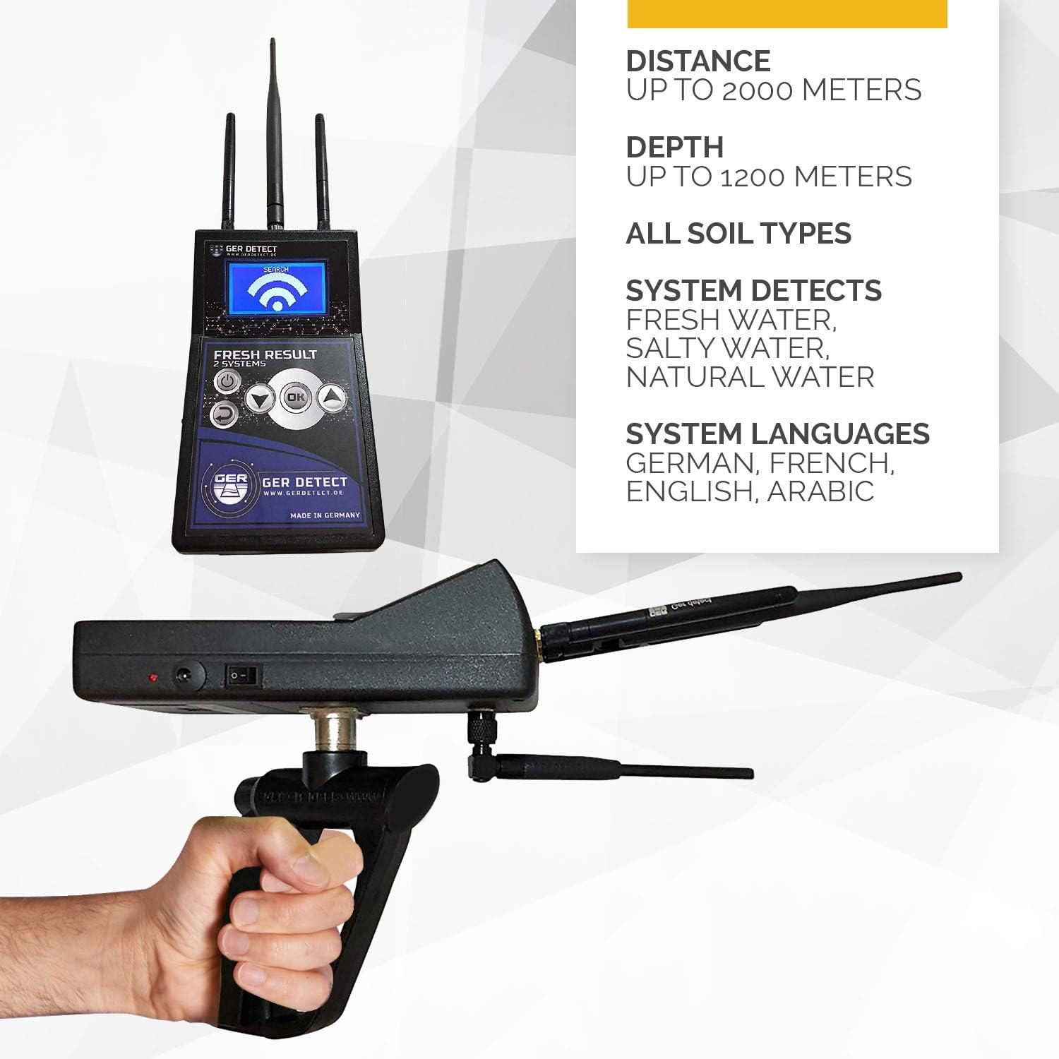 Amazon Com Ger Detect Fresh Result 2 Professional Underground Water Detector Long Range Detector And Scanner For All Terrains Well And Groundwater Finder Garden Outdoor