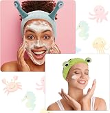 FRIUSATE 3Pcs Face Wash Headband Snail Frog Crab Elastic Cute Spa Accessories view 4