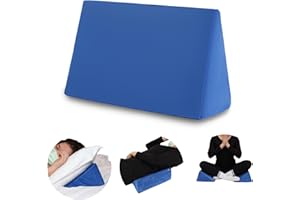 ZANTLE Small Wedge Pillow, Wedge Pillow for Bed Sores, Positioning Pillow, Positioning Wedge, Mini Pillow for Laptop and Yoga, Small Foam Wedge for Chair (1 Unit, Blue)