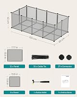 SONGMICS Pet Playpen with Floor 143x73x46 cm Grey LPC002G01 view 5