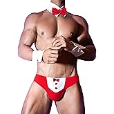 Avidlove Men's Sexy Briefs Gentleman Lingerie Bowknot Cosplay Costume Shorts And Necktie Bow Tie 4pcs/Set