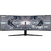 SAMSUNG 49” Odyssey G9 Gaming Monitor, 1000R Curved Screen, QLED, Dual QHD Display, 240Hz, NVIDIA G-SYNC and FreeSync Premium