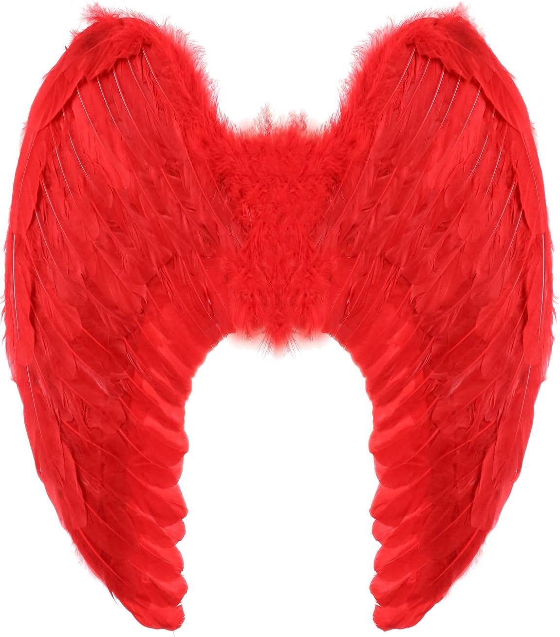 Yummy Bee Angel Wings Costume, Large 60x40cm Feather Wings, Black, White, Red