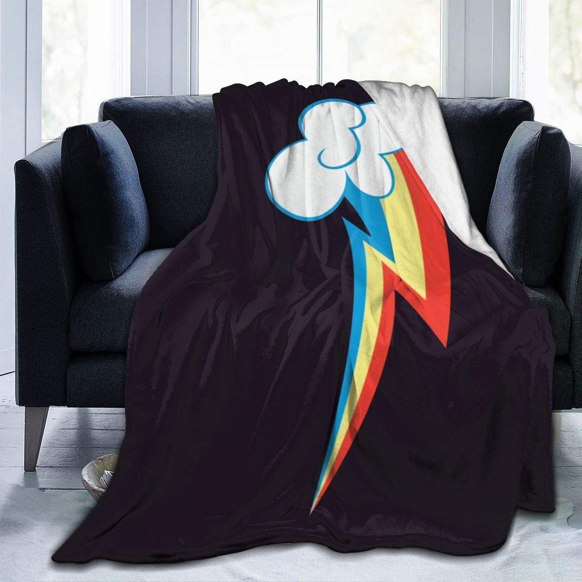 SteCury Throw Blanket, Luxury Cozy Fleece Blanket, Warm Super Soft Comfort Caring 50" x 60", Rainbow Dash