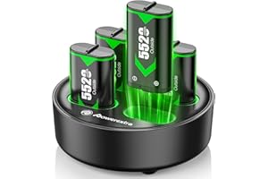 Powerextra Fast Charger Battery Pack for Xbox Controller, 4 Pack 5520mWh (2300mAh) Type-C Rechargeable Xbox One Battery Charg
