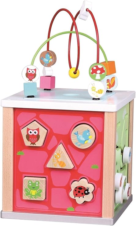 lelin wooden activity cube