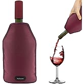 Pallesen Portable Wine Cooler Sleeve Reusable Wine Bottle Chiller Flexible Wine Ice Bag Keep Wine Cool and Refreshing for 750ml Standard Size Bottles Red Wine, White Wine & Champagne (Burgundy)