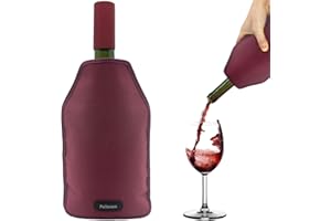 Pallesen Portable Wine Cooler Sleeve Reusable Wine Bottle Chiller Flexible Wine Ice Bag Keep Wine Cool and Refreshing for 750ml Standard Size Bottles Red Wine, White Wine & Champagne (Burgundy)