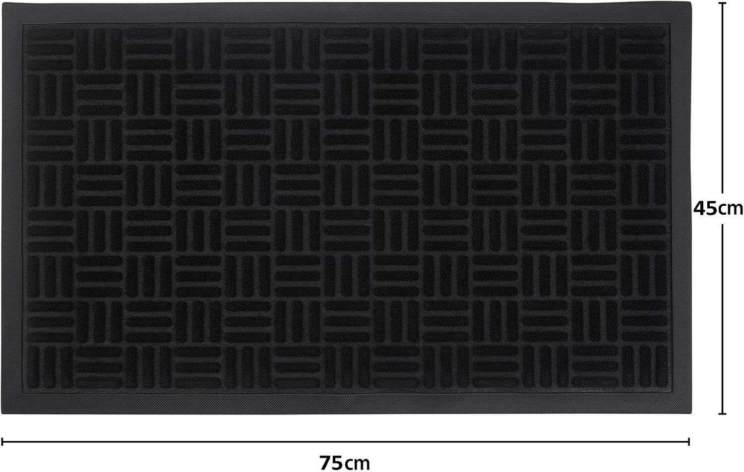 Vinsani® Front Door, Outdoor Anti Slip Entrance Mat Black 45 x 75cm - Image 3