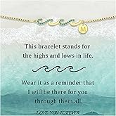 Btysun Gold Bracelets for Women Non Tarnish, Christmas Stocking Stuffers Initial Bracelets for Women Mom Gifts Wave Bracelet Grandma Graduation Gifts for Her 2026 Daughter Letter A-Z Birthday Jewelry