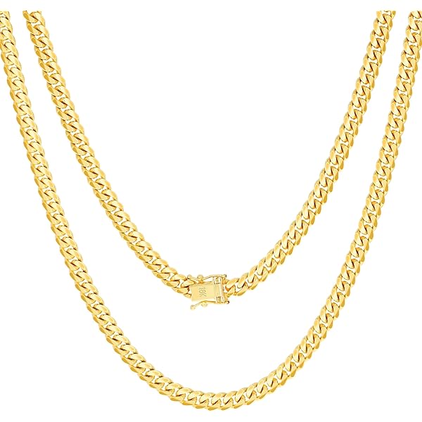 Nuragold 10k Real Yellow Gold Miami Cuban Link 4.5mm Chain
