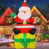 COMIN 7 FT Christmas Inflatables Outdoor Decorations, Blow Up Santa Claus Inflatable with Built-in LEDs for Christmas Indoor Outdoor Yard Lawn Garden