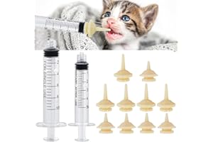 Yakitoko Pet Feeding Nipple, Silicone Feeding Pacifier for Kitten & Puppy, Reusable & Washable Pet Nursing Syringes, Suitable for Cat, Dog, Kittens, Puppies, Rabbits, Squirrels