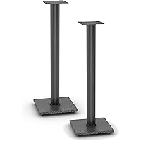 Atlantic Bookshelf Speaker Stands - Steel Construction, Pedestal Style & Built-in Wire Management, Support Bookshelf-Style Sp