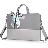Laptop Bag for Women Slim Thin - Computer Bag Laptop Case Lightweight Carrying Fit 15-inch 16-inch Notebook Shoulder Crossbody Work Travel Business Office Messenger Briefcase Grey