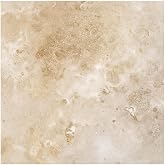 Tenedos 12x12 Travertine Natural Stone Floor &amp; Wall Tile, Cream Beige &ndash; Indoor/Outdoor Patio, Bathroom, Kitchen, Fireplace (10 Pieces, 10 Sq. Ft.)