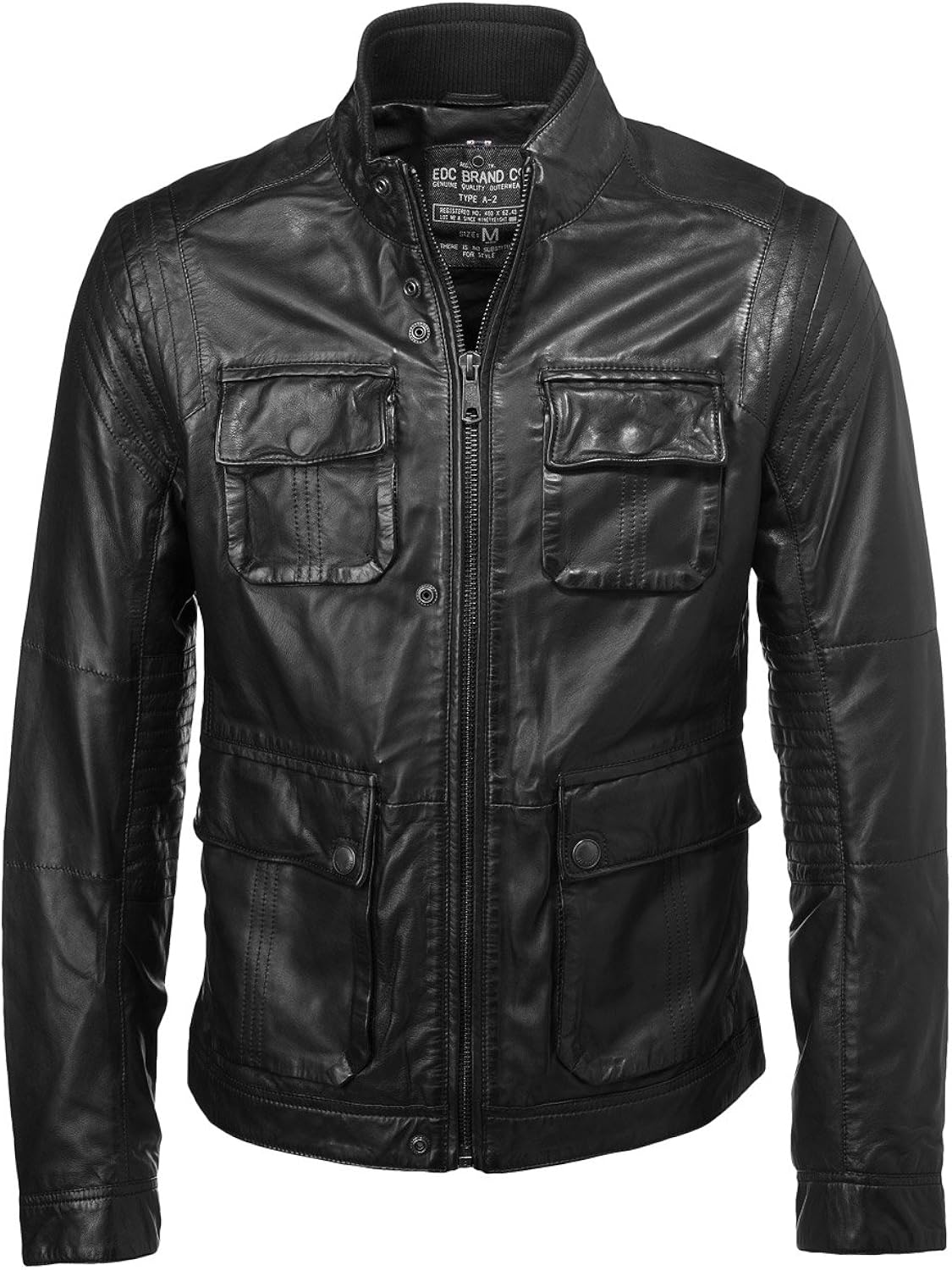 edc by ESPRIT Herren Jacke Regular Fit 113CC2G023, Gr. 46 (S), Schwarz