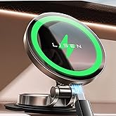 LISEN Magsafe Car Mount Charger, 15W Fast Charging Magnetic Wireless Car Charger [Mini & Fast Charging], 2025 Ultra Magnetic Car Phone Holder Dashboard Gifts for iPhone 17 Pro Max Air 16 15 14,Samsung