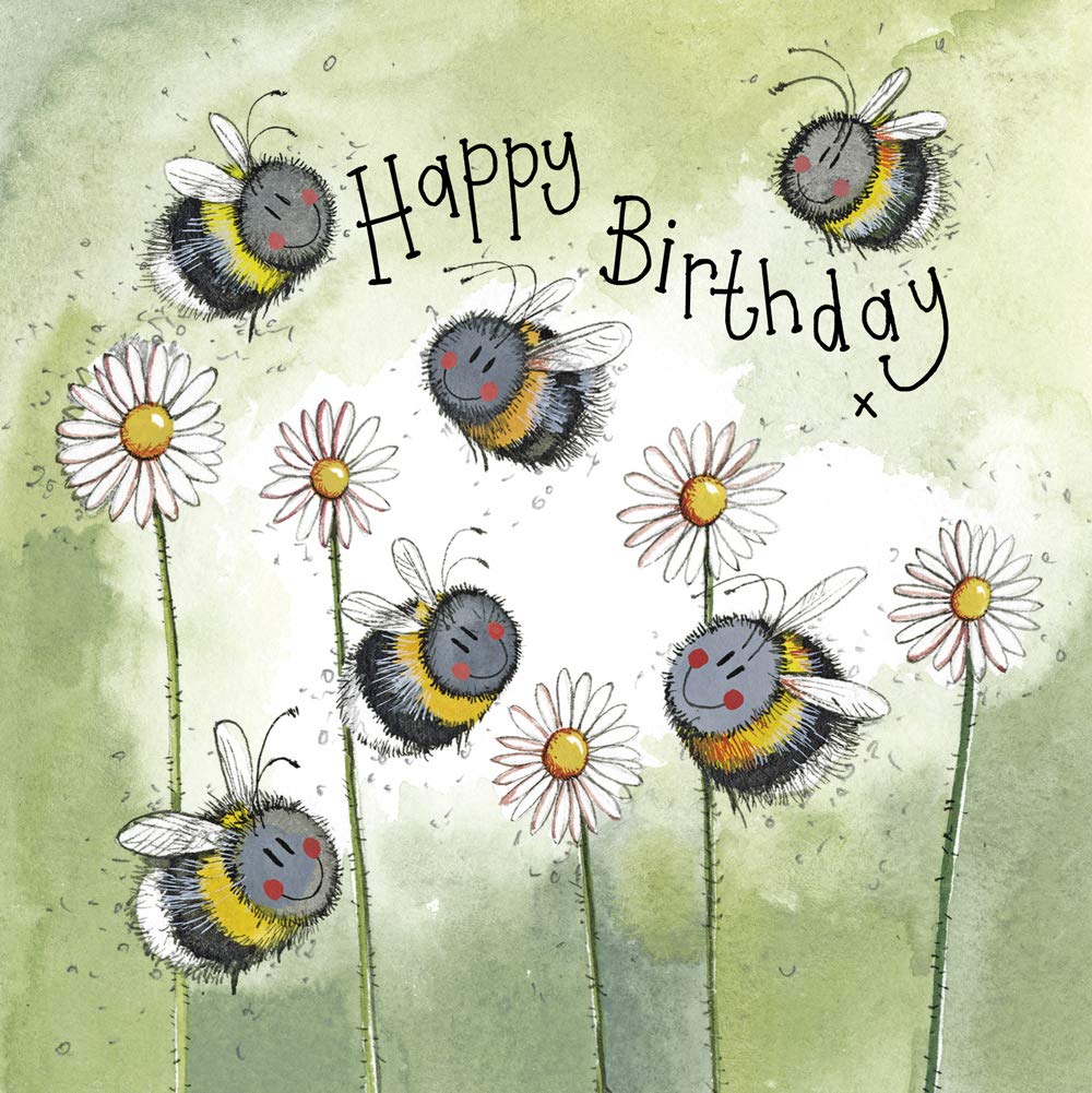 ALEX CLARK Sunshine Buzz Birthday Card - Bees - Flowers - Nature - Daisies - Greeting Card - Cards To Celebrate - Designed and Printed in the UK…