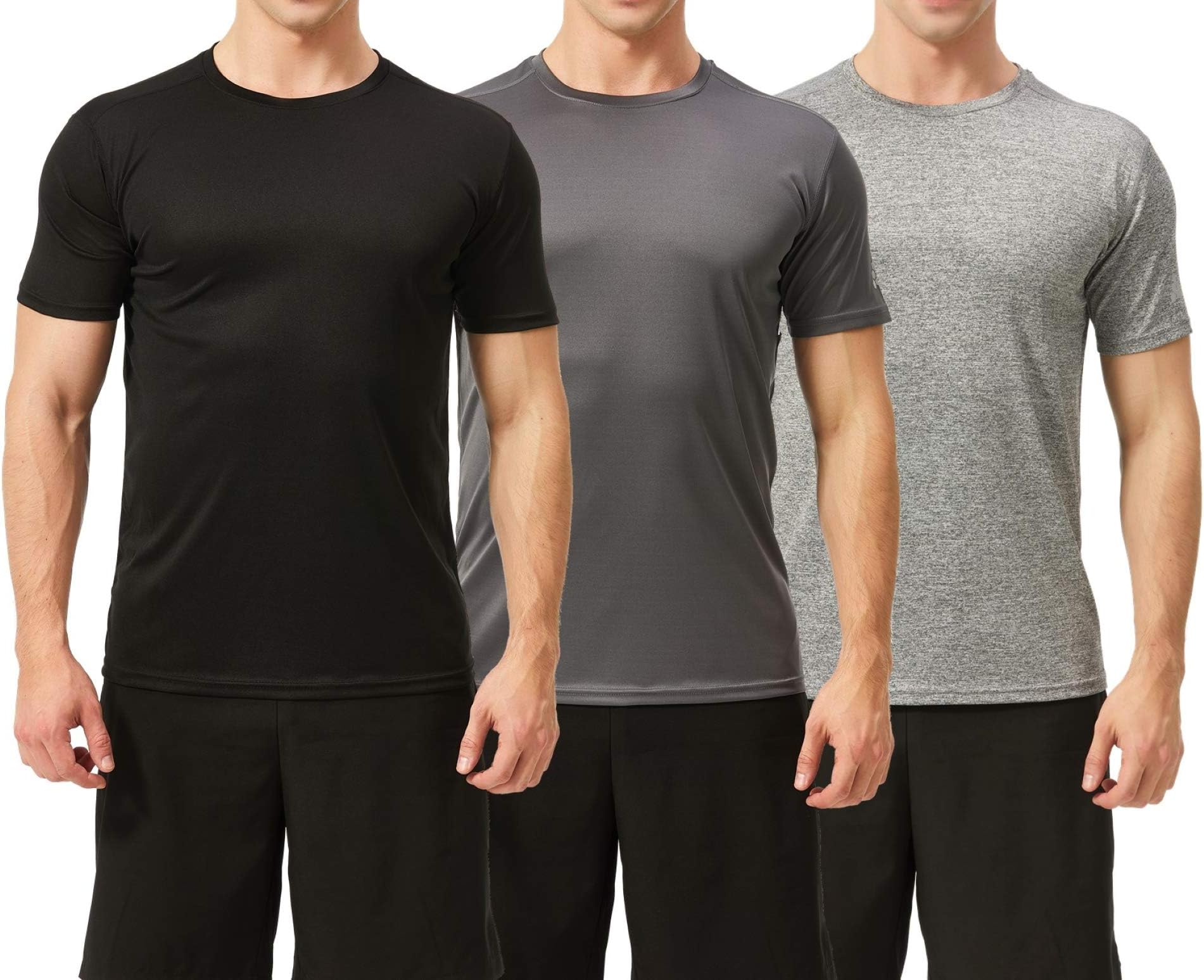 TEXFIT Men's 3 Pack Active Sport Quick Dry T-Shirts (3 pcs Set)