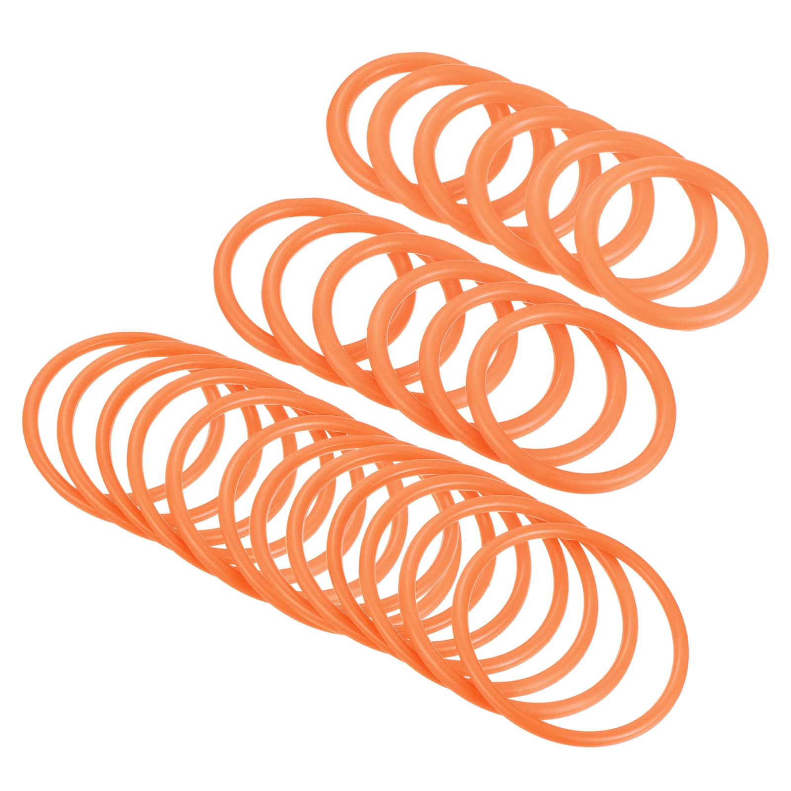 PATIKIL Carnival Ring-Toss Rings Set 4cm 6mm 8cm, 24 Pack Plastic Hoop for Outdoor Party Favor Game Booth, Orange
