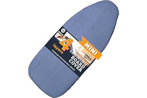 SAVUK 12.5 X 30 inch Smart Table top Ironing Board Cover and Pad with Standard Size, Fits Small, Mini Board, Easy Placement, Extra Thick Padding, Elastic Cord, Heat Resistance (12.5" X 30", Blue)