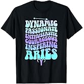 Aries Zodiac Sign Groovy Aries Birthday Aries Astrology T-Shirt