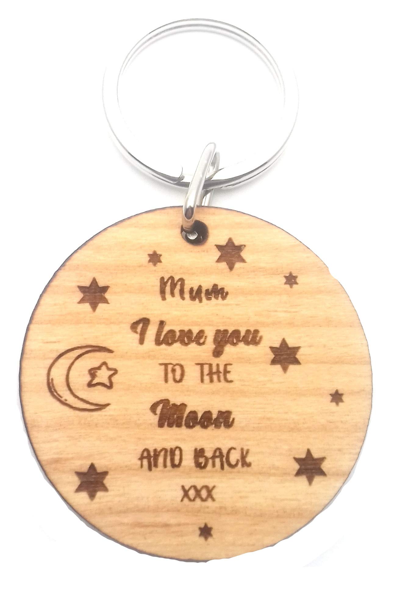 Chris Bag Of Goodies Wooden Keyring Key Ring Mum I Love You to The Moon and Back