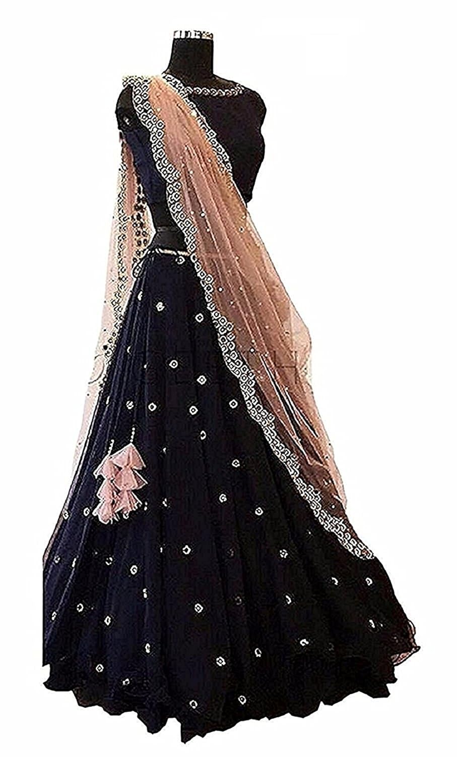 sri sri collection cotton silk lehenga choli (sri144_black_free size)