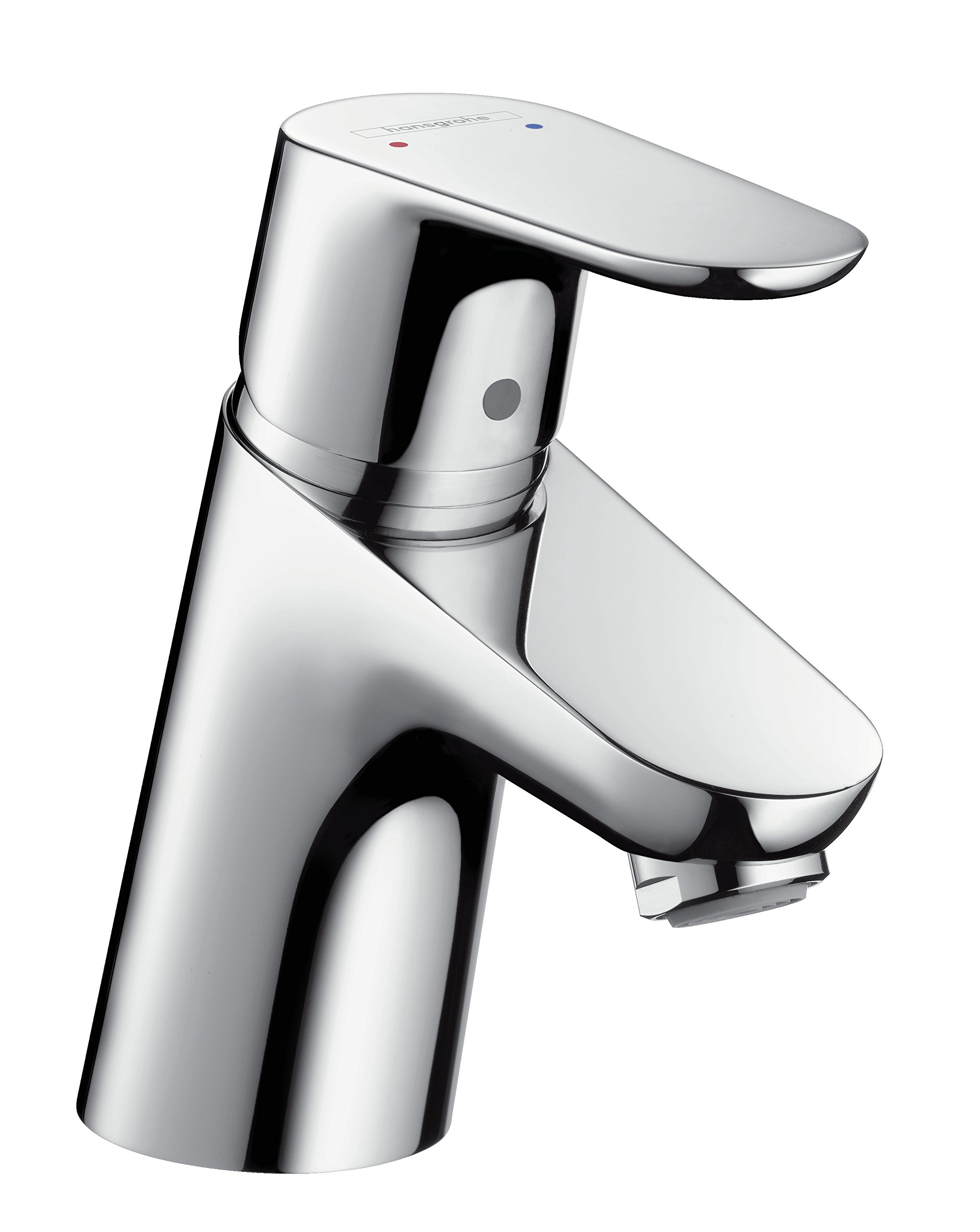 hansgrohe Focus - bathroom tap without waste, for low water flow 3.5 l/min, bathroom sink tap with spout height 53 mm, basin mixer tap water-saving (EcoSmart), chrome, 31952000