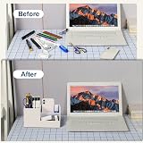 GORESE Pen Holder Desk Organizer White Wood Linen Finish 20.5 x 11 x 9.3 cm view 6