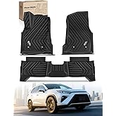 YHTAUTO Automotive Floor Mats Compatible with Toyota Tacoma 2024 2025 Double Cab (Hybrid, Automatic Transmission), TPE Floor Liners All-Weather Protection Custom Fit, 1st & 2nd Row, Set of 3