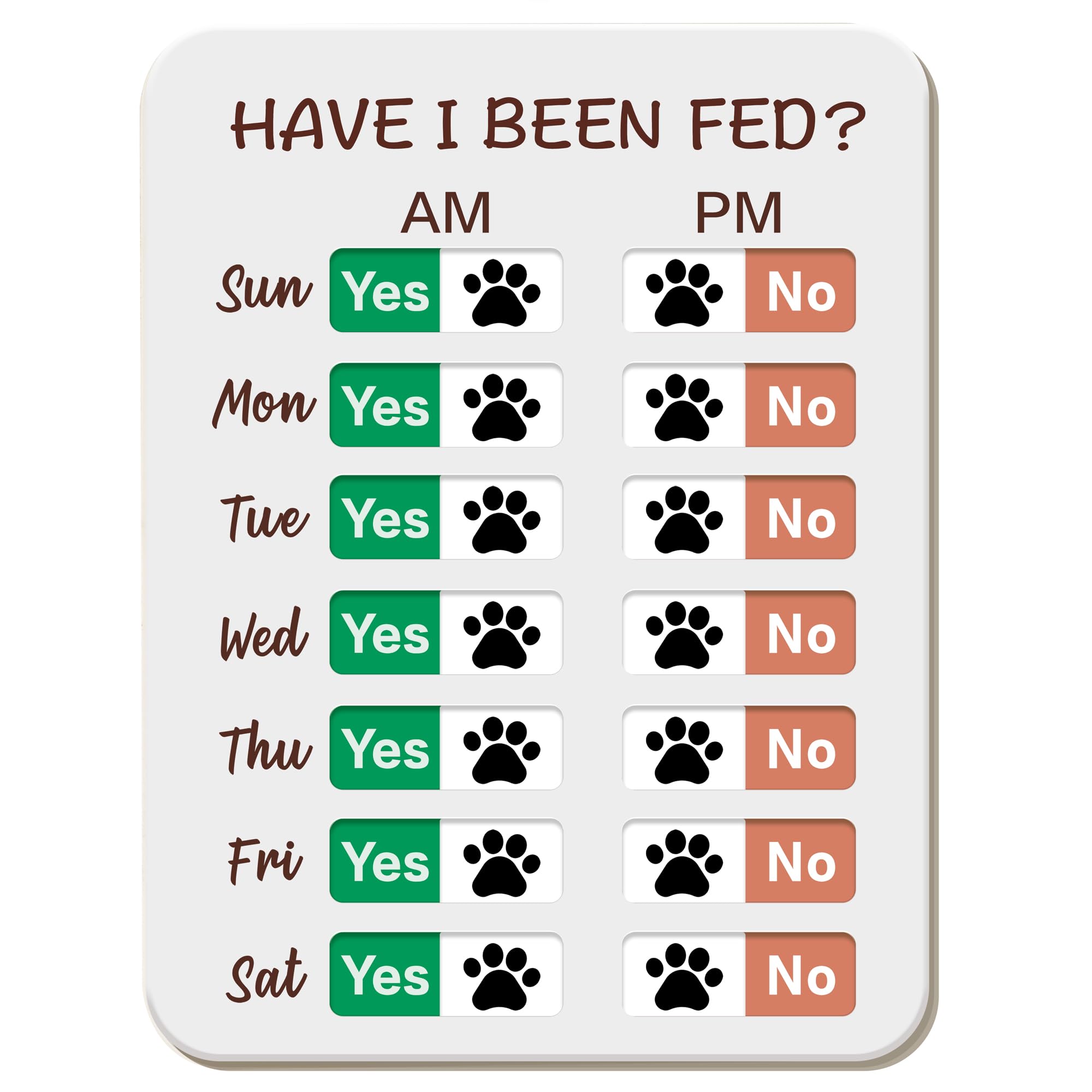 Photo 1 of Dog Feeding Reminder, Dog Fed Sign Tracker -Daily Am/Pm Chart Slider Sign for Pet Fed and Pill Reminder, Easy to Use On Fridge Or Wall with Adhesive and Magnet,Pet Supplies