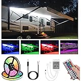ROLiGHTiC RV Awning Lights, RGB Camper Awning Lights for RV Motorhome Travel Trailer Canopy, RV Exterior Lights, DC 12V (32.8