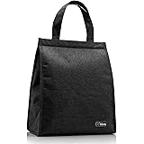 CCidea Lunch Bag For Men & Women, Simple Waterproof Insulated Large Adult Lunch Tote Bag (Black)