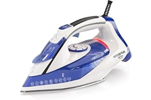 Utopia Home Steam Iron for Clothes - Non-Stick Soleplate -1800W Clothes Iron - Adjustable Thermostat Control, Variable Steam 