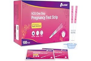 HEAL-CHECK HCG Pregnancy Test Strips, 100-Count HCG Test Strip with 100 Free Collection Cups,Early Pregnancy Test Kit,Exp:8/31/24