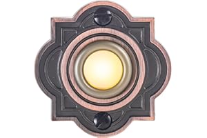 RANERVZ Metal Doorbell Push Button, Black Wired Lighted Up LED Doorbell Button