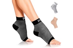 RUN FOREVER Plantar Fasciitis Compression Socks | Foot & Ankle Brace for Women & Men | Toeless Ankle Compression Sleeve for Ankle Support, Plantar Fasciitis, Night Splint, Arch & Achilles Tendonitis Relief