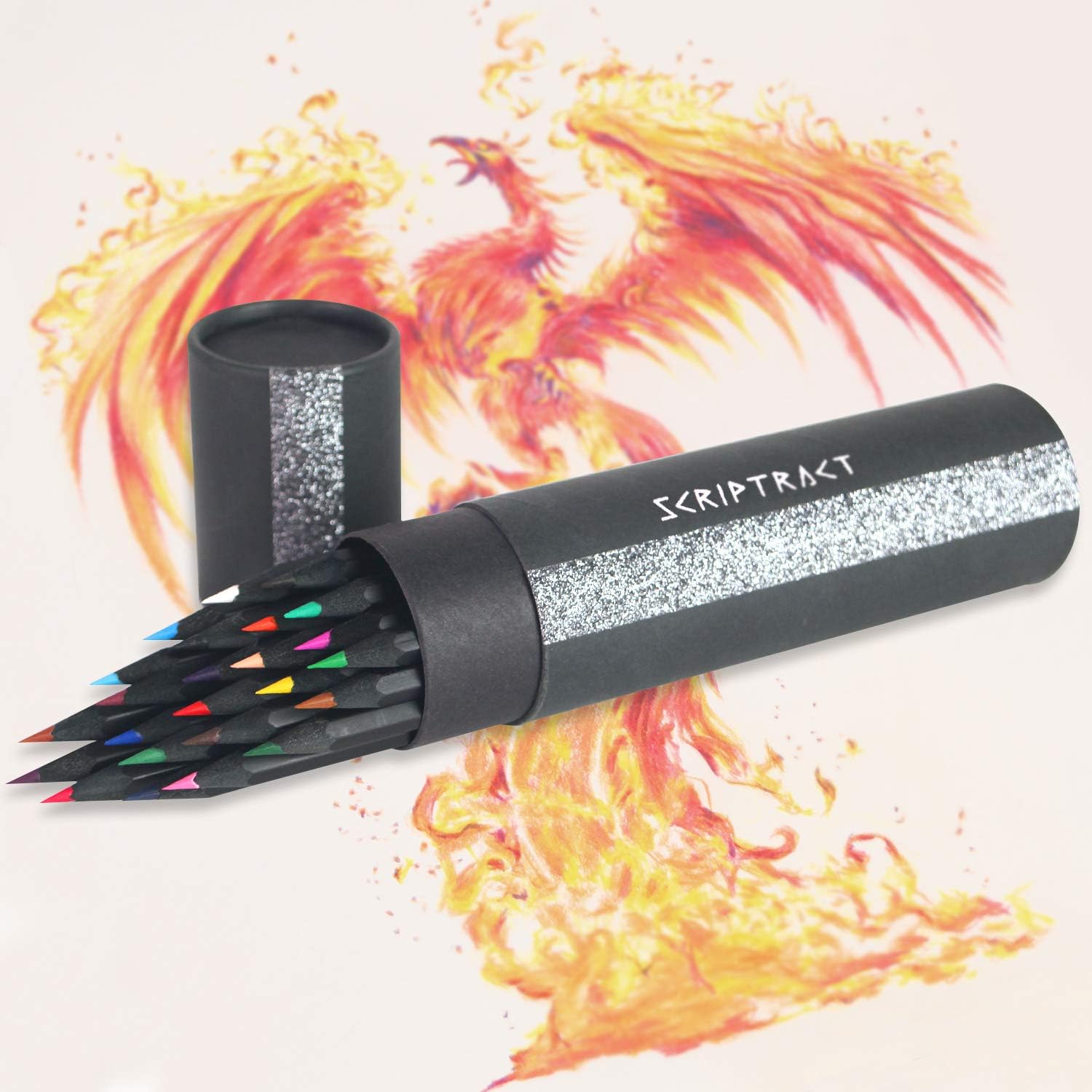 SCRIPTRACT Coloured Pencils Drawing 24 Pencils Colouring Pencils Artist Pencil Set Perfect for Adults Colouring and Children Sketching(24 colors)