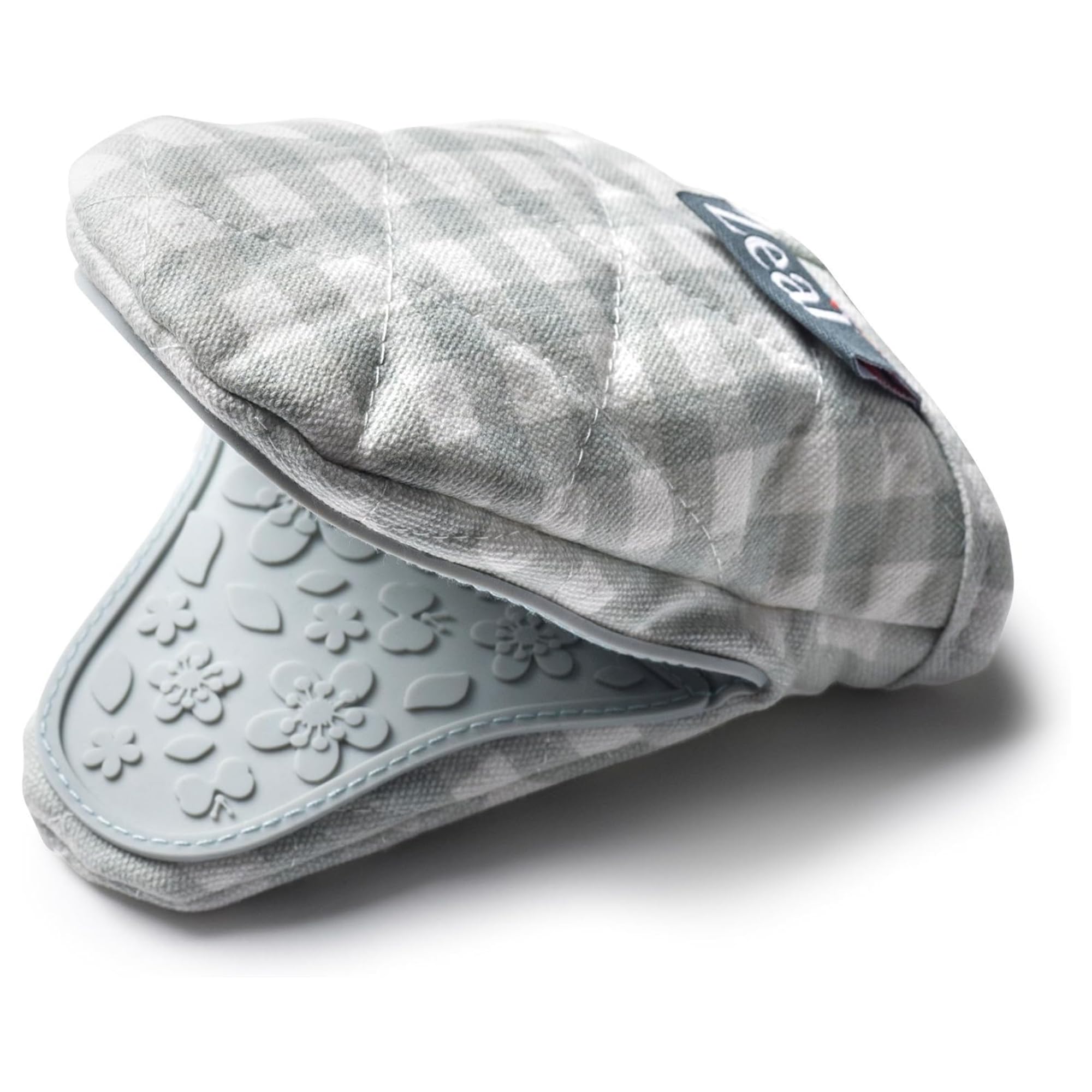 Zeal Silicone Mini Mitt Pot Holder Gingham, Cotton, Duck Egg Blue, 17.5 x 13.5 x 2.5 cm